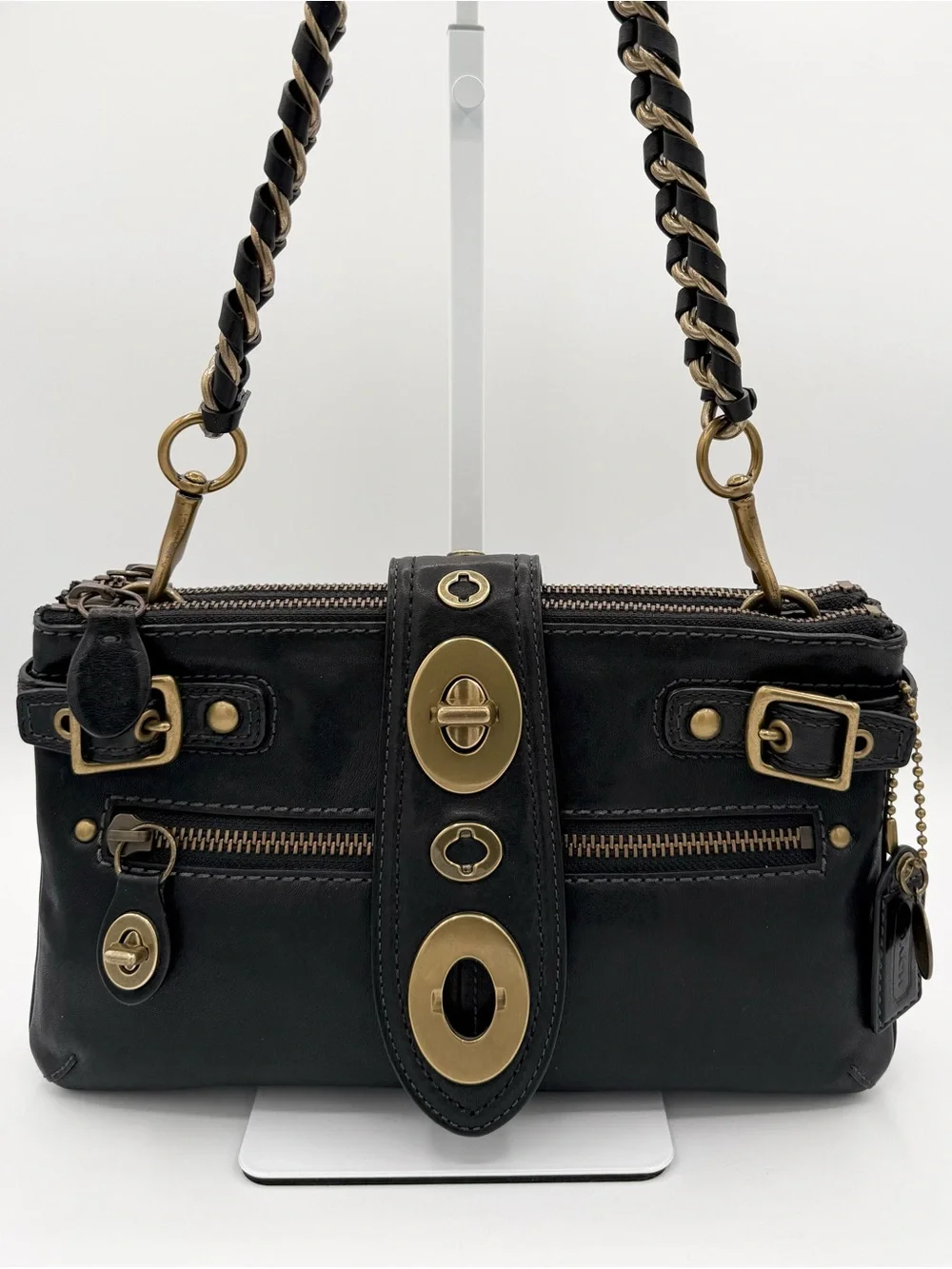 ❤️COACH LEGACY BRIDGET BRIDGIT BLACK LEATHER BAG VINTAGE Y2K 65TH ANNIVERSARY!❤️